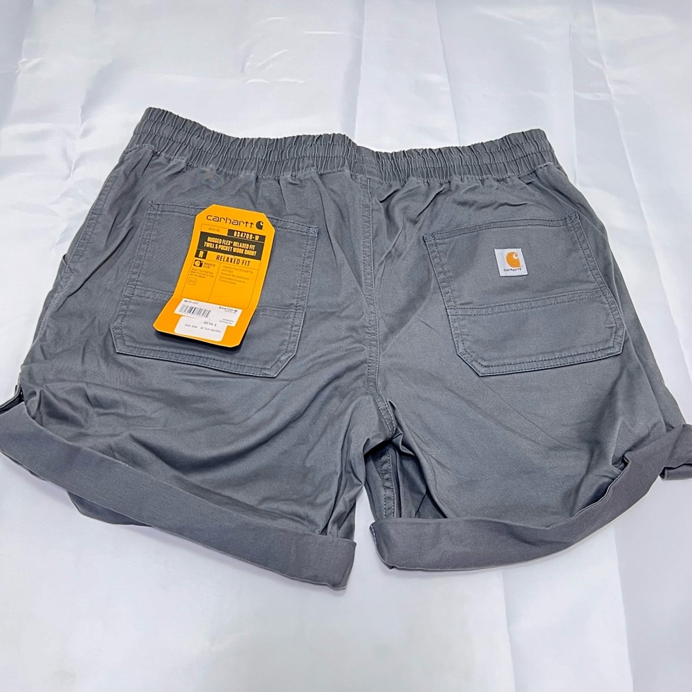 Carhartt Rugged Flex Relaxed Fit Twill 5 Pockets Work Shorts women’s Sz M  NWTS